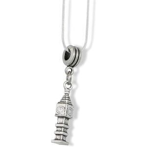 Clock Tower Big Ben Charm Snake Chain Necklace